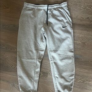 Nike Heather Gray Sweatpants with Black Swoosh